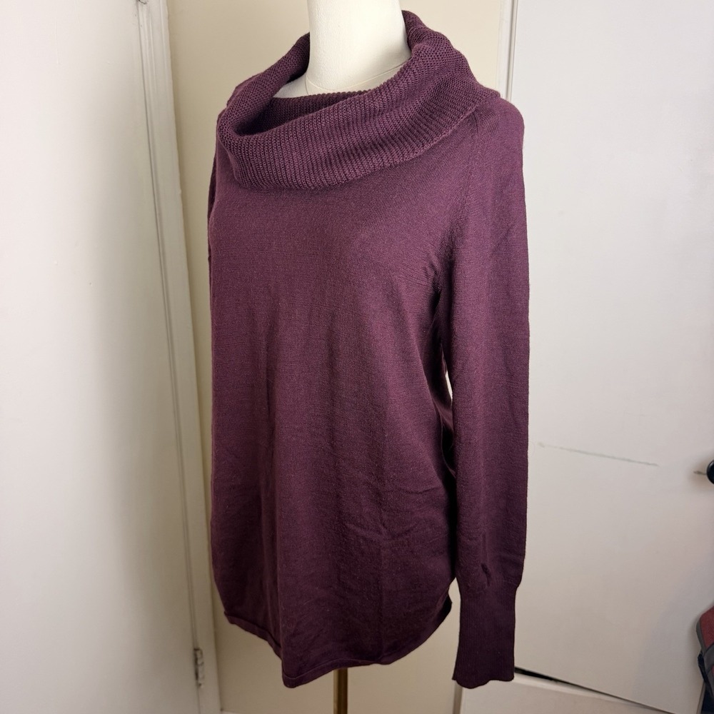 SMARTWOOL Burgundy 100% Merino Wool Cowl Neck Sweater Women's Size L